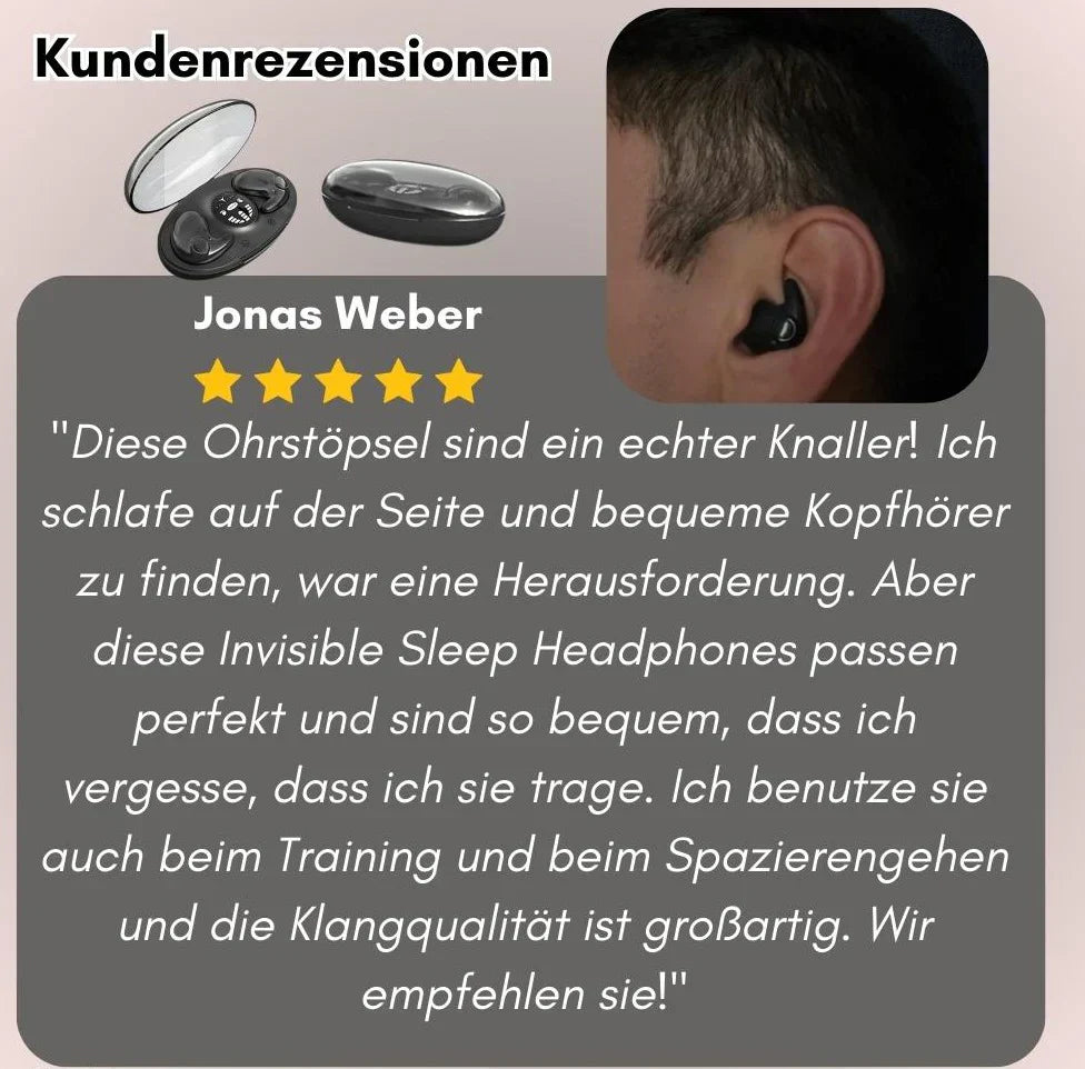 Ohrstöpsel für Schlaf und den Alltag | Ultra-schlanke Bluetooth-Kopfhörer | Schlafkopfhörer | DreamBuds