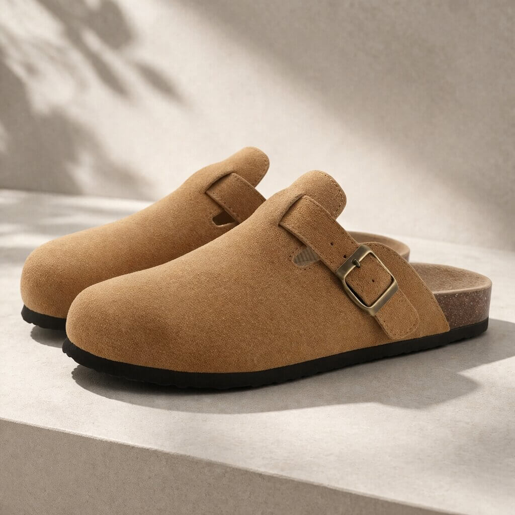 Orthopädische Hausschuhe für Damen & Herren | Wildleder Clogs | Pantoletten | Suedara