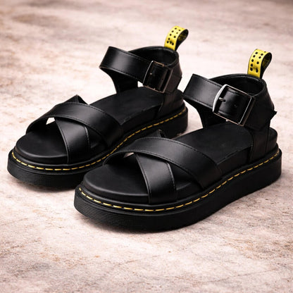 Orthopedic Platform Sandals for Women in Leather | Ravellea