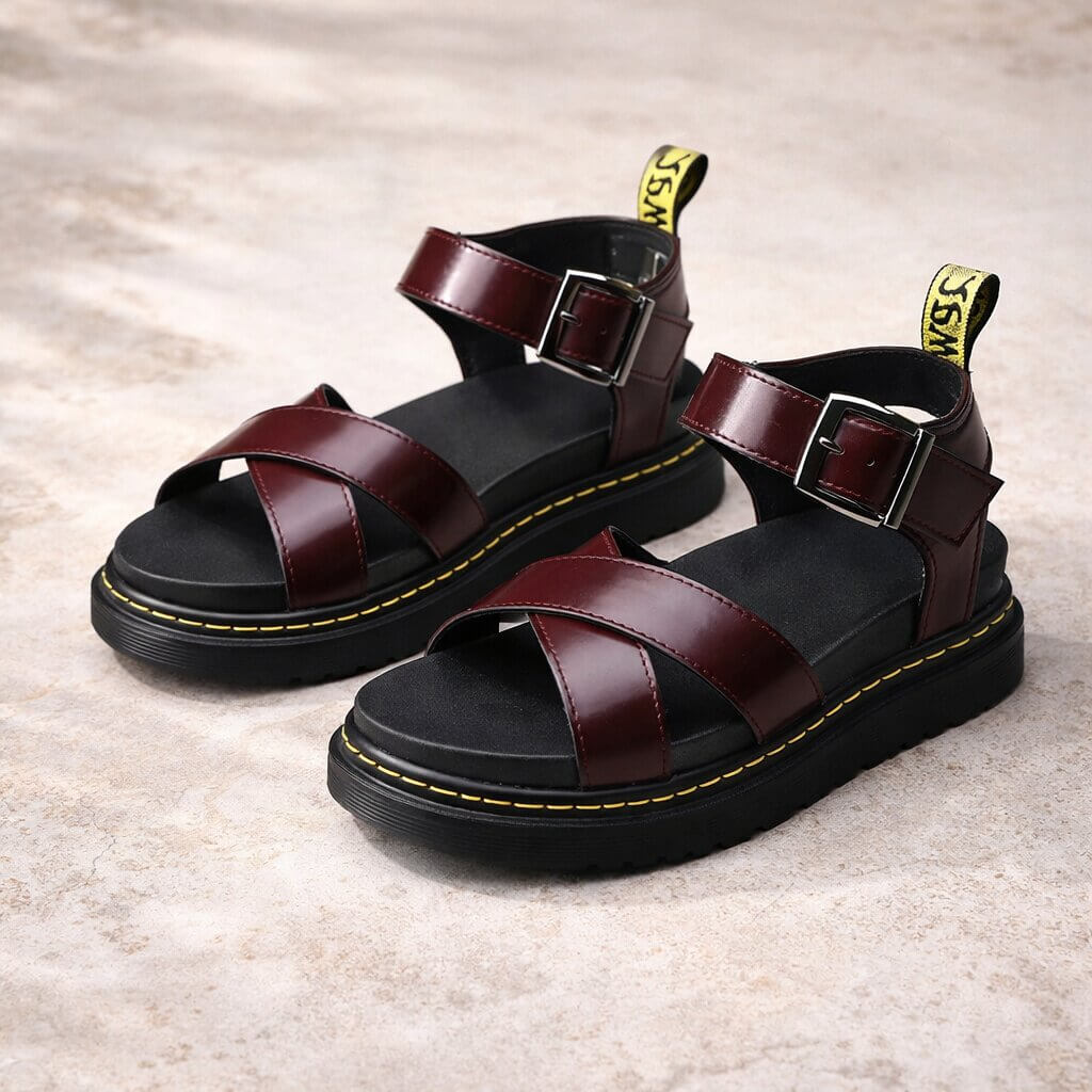 Orthopedic Platform Sandals for Women in Leather | Ravellea