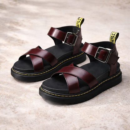 Orthopedic Platform Sandals for Women in Leather | Ravellea