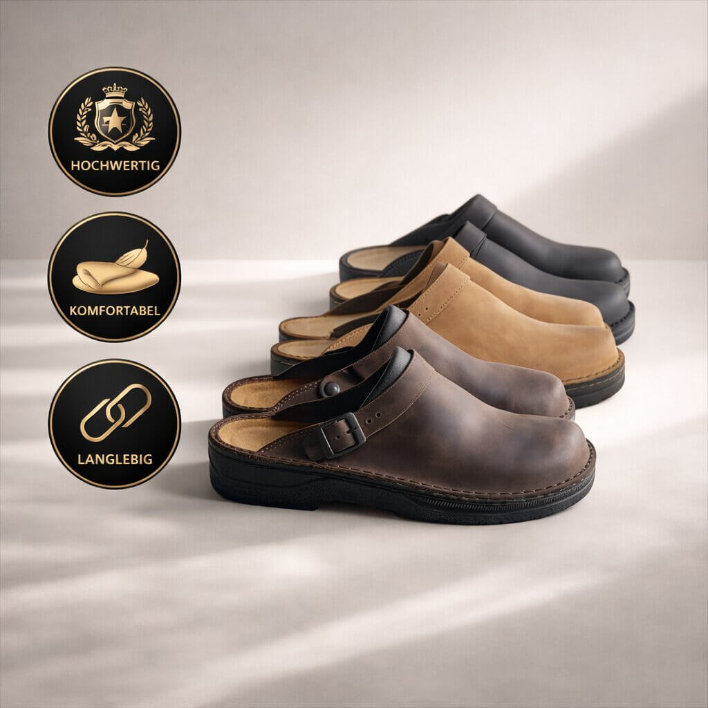 Orthopedic Slippers for Men & Women Made of Leather | Comfortable House Shoes | Solvara