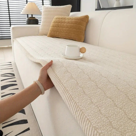Plüsch Sofaüberwurf | Überwurf für Sofa | Sofa Decke | Sofina