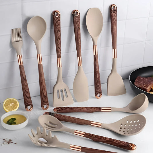 Premium Kitchen Utensil Set | Silicone Kitchen Tools Set | Cooking Utensils 10 Pieces | Culinora