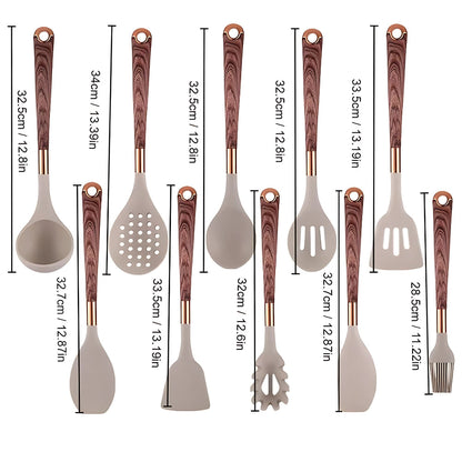 Premium Kitchen Utensil Set | Silicone Kitchen Tools Set | Cooking Utensils 10 Pieces | Culinora