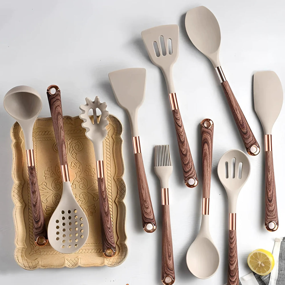 Premium Kitchen Utensil Set | Silicone Kitchen Tools Set | Cooking Utensils 10 Pieces | Culinora