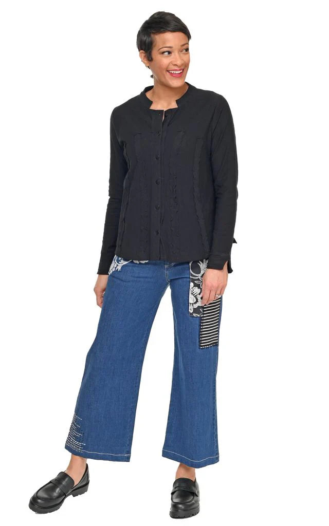 Tulip Clothing Wylie Denim Damenhose mit Ernteblumen