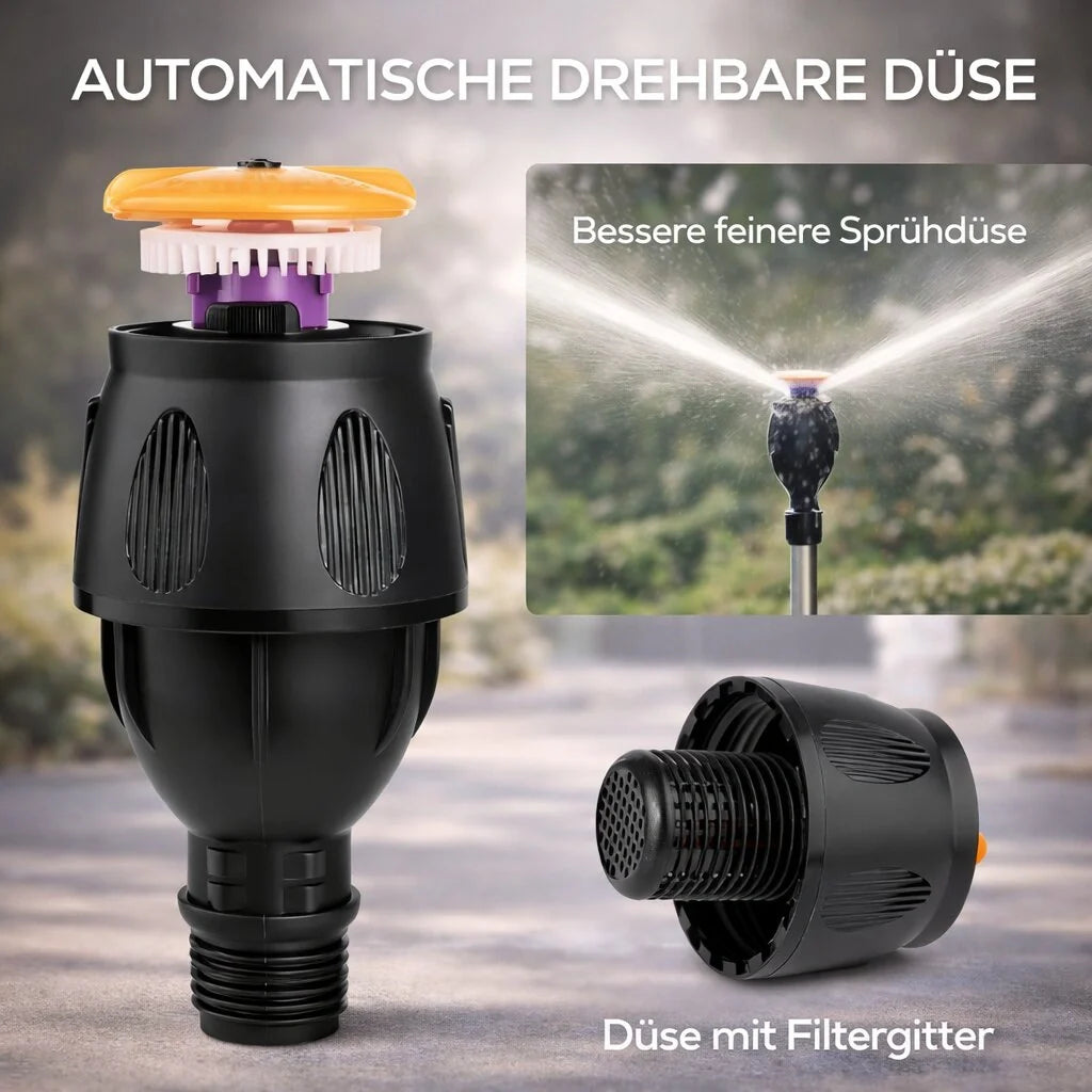 Lawn Sprinkler with Tripod | 360° Sprinkler | Garden Spray | AquaVento