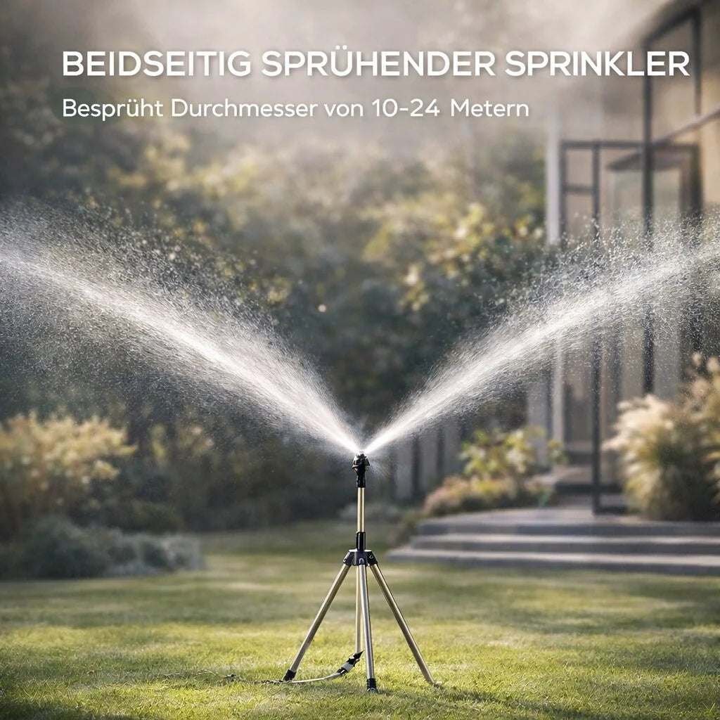 Lawn Sprinkler with Tripod | 360° Sprinkler | Garden Spray | AquaVento