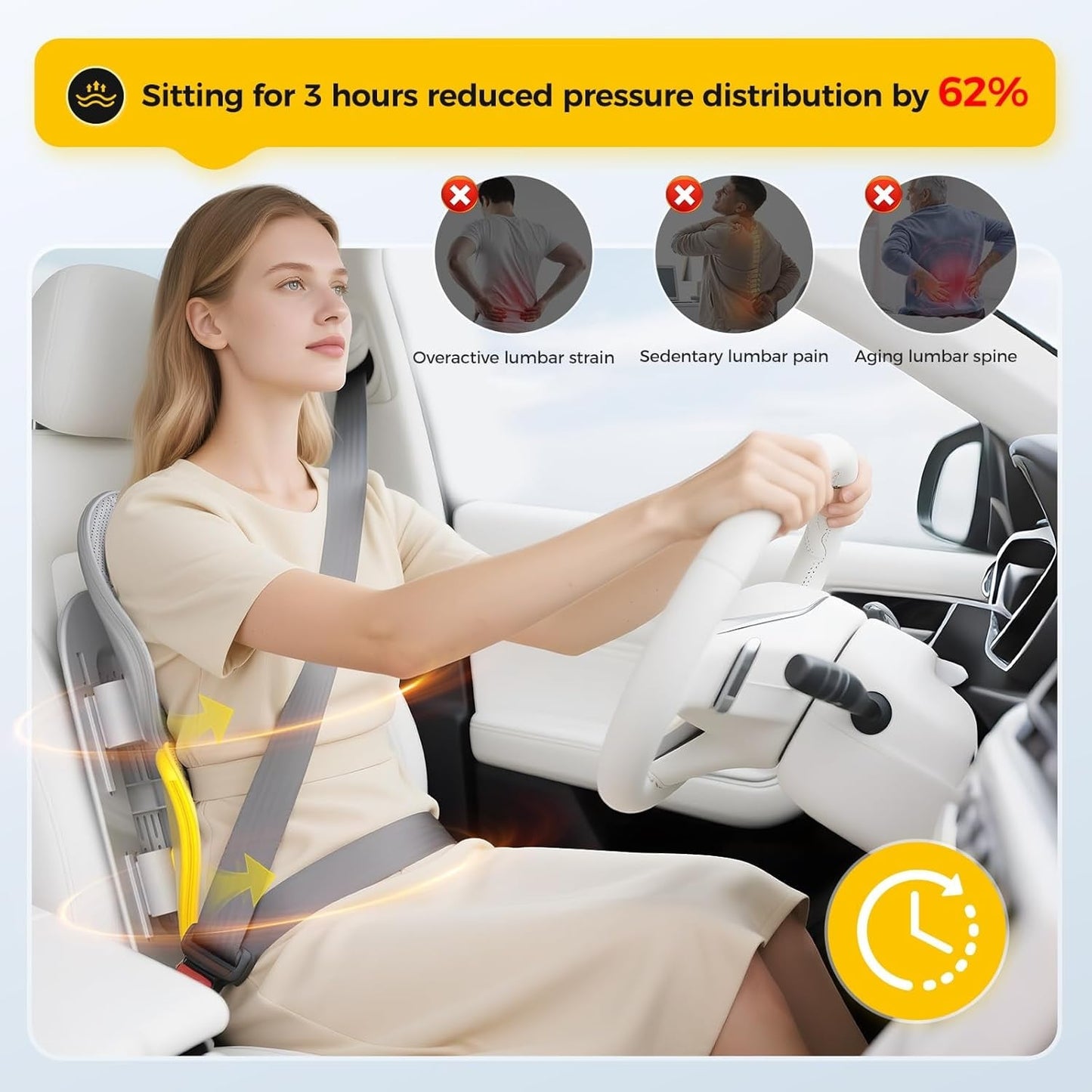 Back Cushion | Orthopedic Back Support Cushion | Lumbar Cushion | BackRest