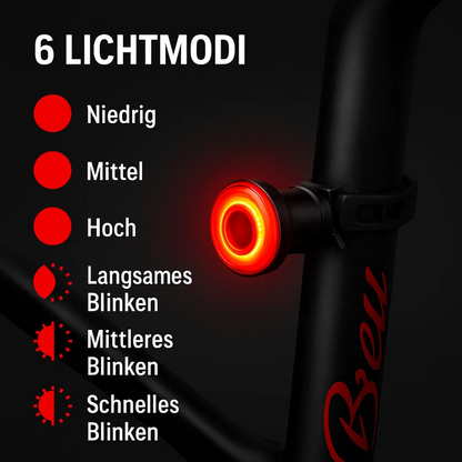 Rear Light & Brake Light for Bicycle and Road Bike with 6 Modes and Battery | Lumirad