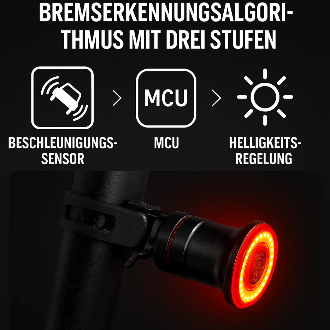 Rear Light & Brake Light for Bicycle and Road Bike with 6 Modes and Battery | Lumirad