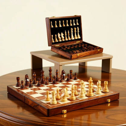 Wooden Chess Set | Chessboard with Chess Pieces | Foldable & Portable | RoyalBrett