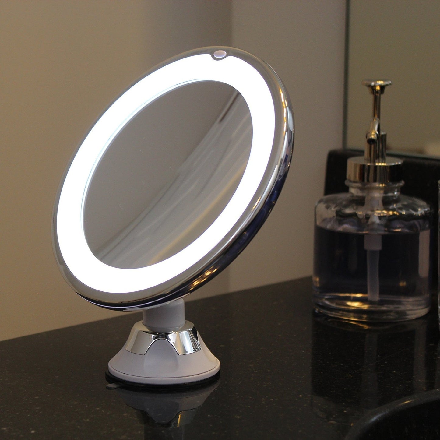 Makeup Mirror with Light and 10x Magnification | Illuminated LED Round Mirror | Kosmetix