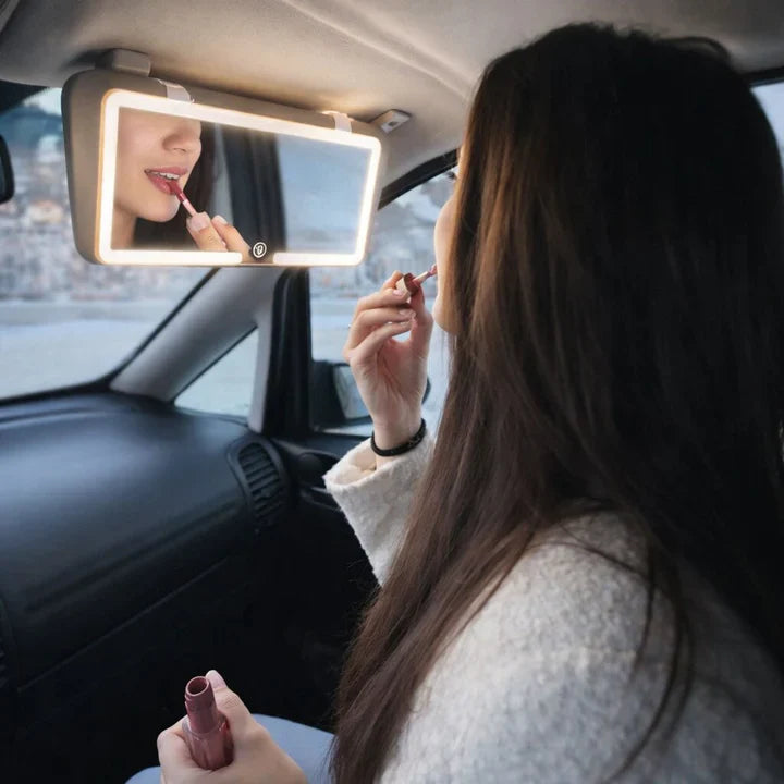 Makeup Mirror with Light for Car | Illuminated Cosmetic Mirror | GlowVisor