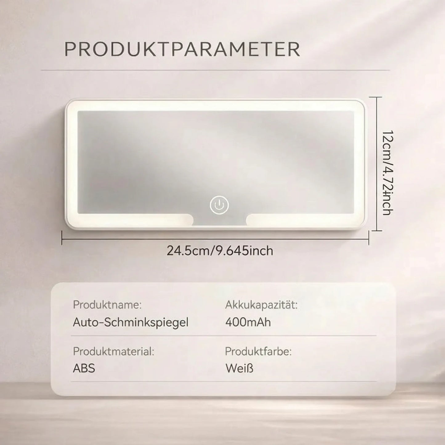 Makeup-Spiegel mit Licht für das Auto | Beleuchteter Kosmetikspiegel | GlowVisor
