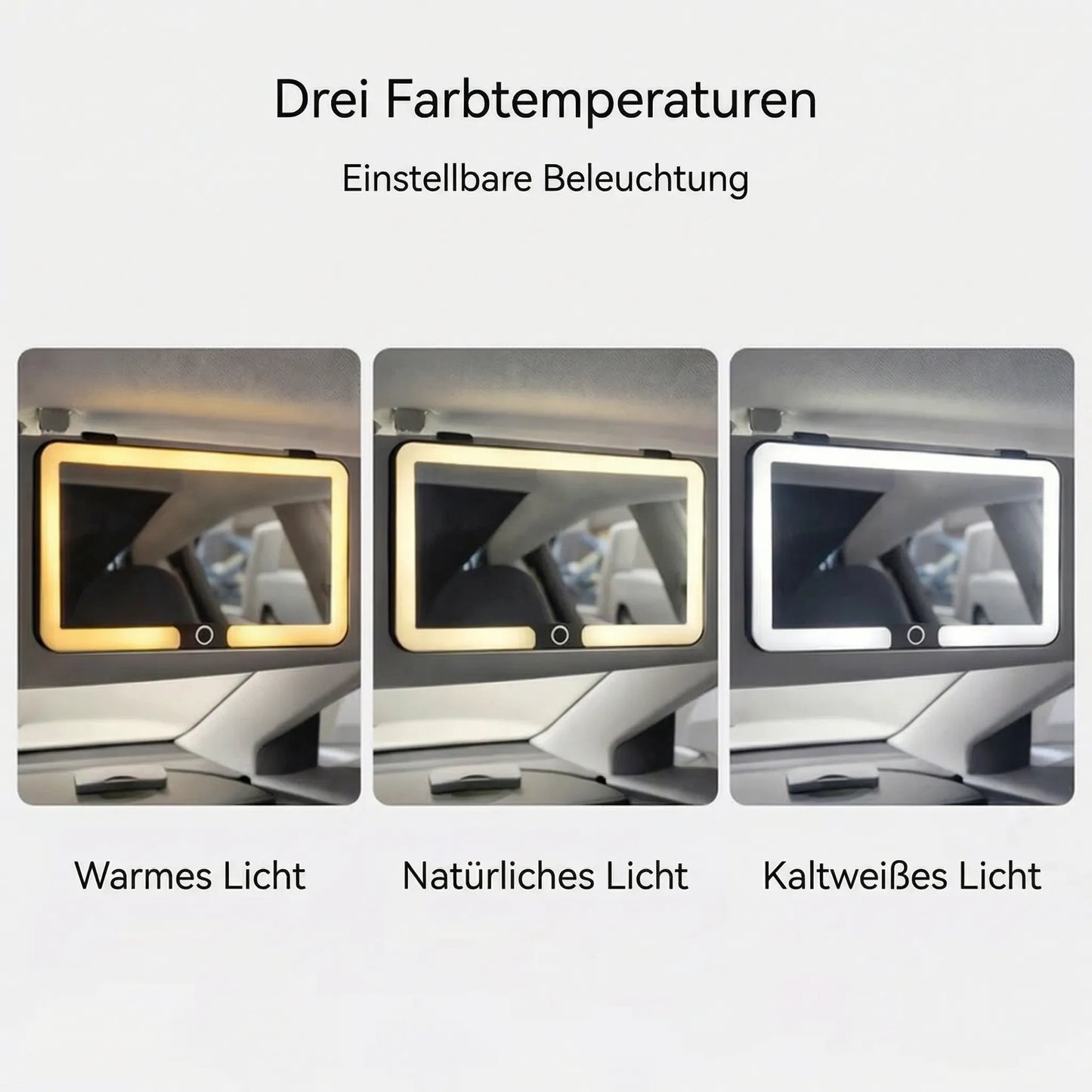 Makeup Mirror with Light for Car | Illuminated Cosmetic Mirror | GlowVisor