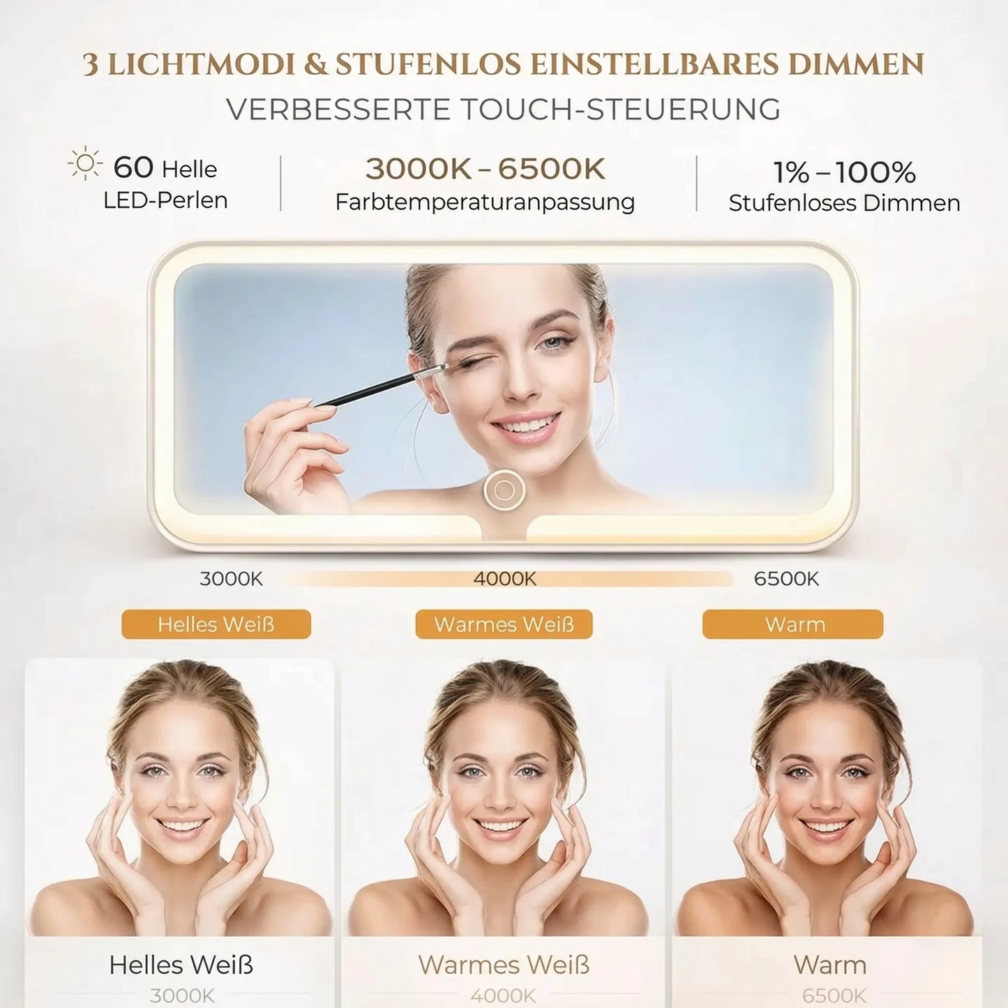 Makeup-Spiegel mit Licht für das Auto | Beleuchteter Kosmetikspiegel | GlowVisor