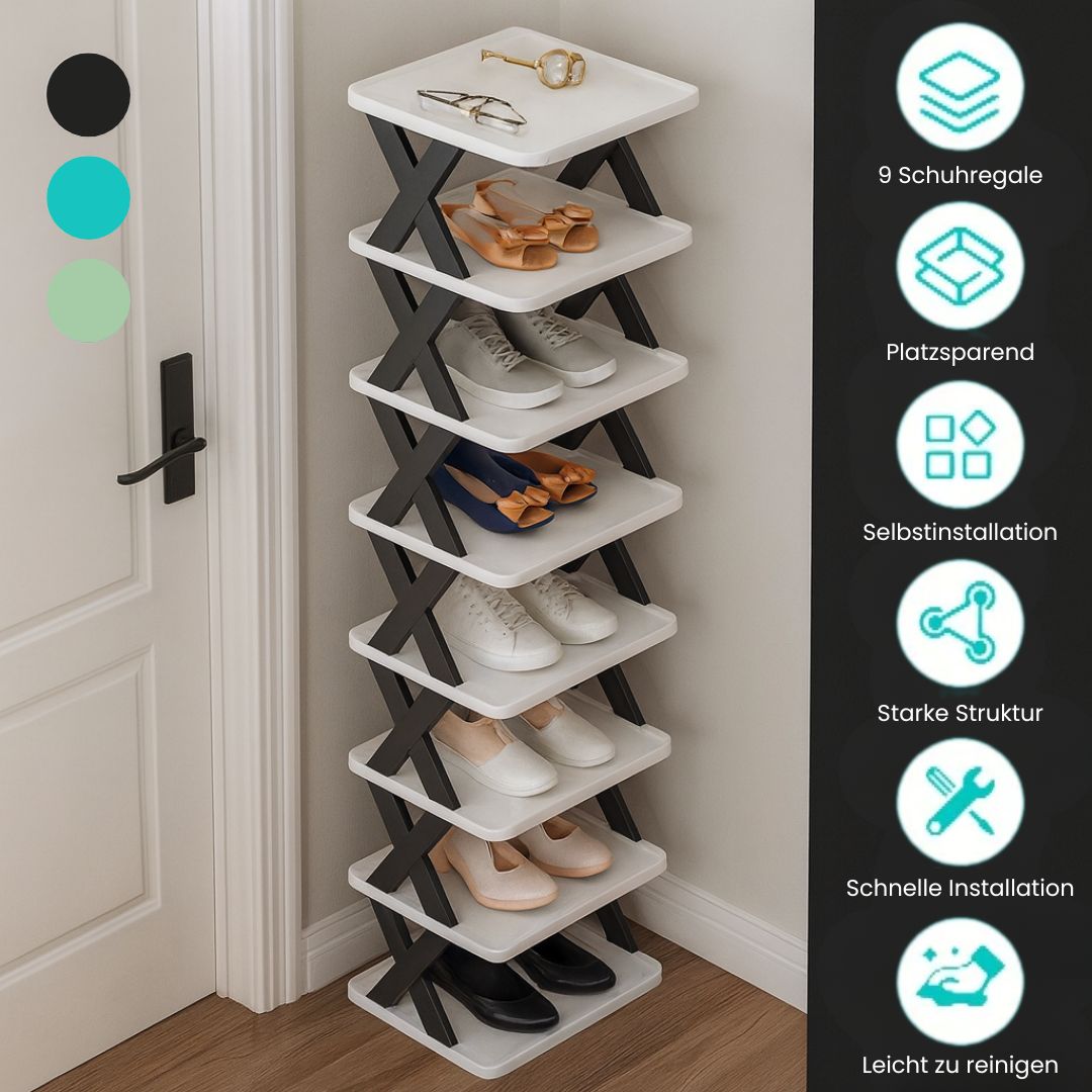 Narrow Shoe Rack | Slim Shoe Storage | Tall and Space-Saving | ShoeTower