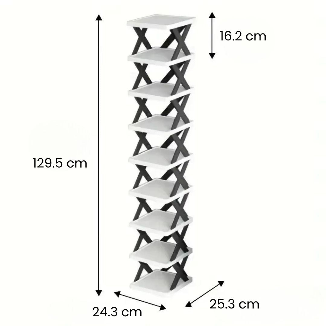 Narrow Shoe Rack | Slim Shoe Storage | Tall and Space-Saving | ShoeTower