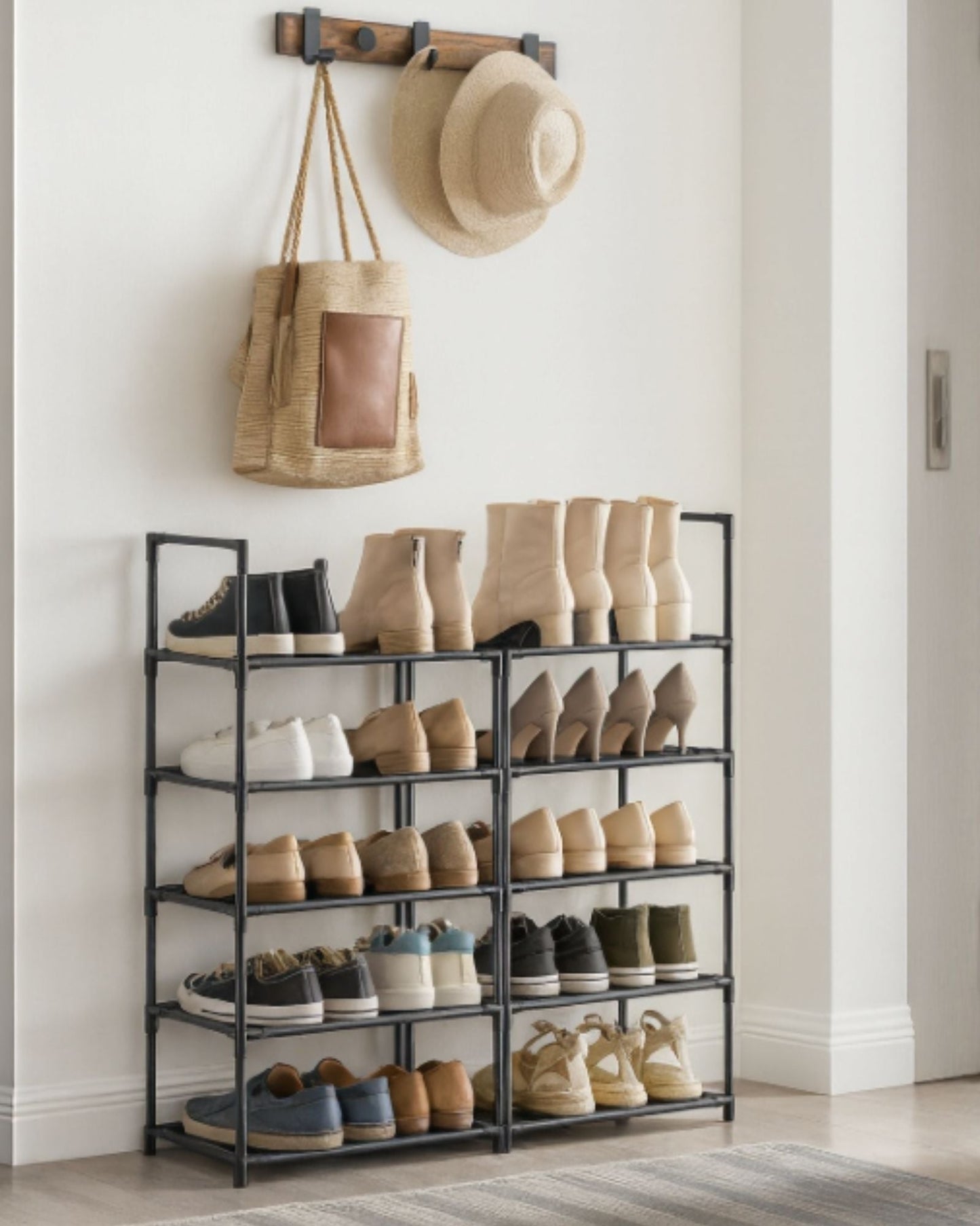 Metal Shoe Cabinet | Slim Shoe Rack | Space-Saving Shoe Storage | SteelLine
