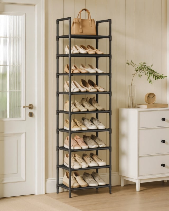 Metal Shoe Cabinet | Slim Shoe Rack | Space-Saving Shoe Storage | SteelLine