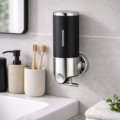 Wall-Mounted Soap Dispenser | Dish Soap Dispenser Set | Black, Silver & Transparent | SoapFlow