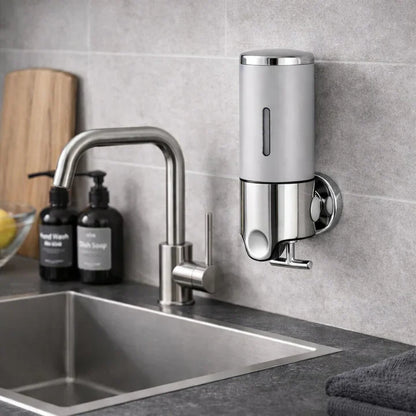 Wall-Mounted Soap Dispenser | Dish Soap Dispenser Set | Black, Silver & Transparent | SoapFlow