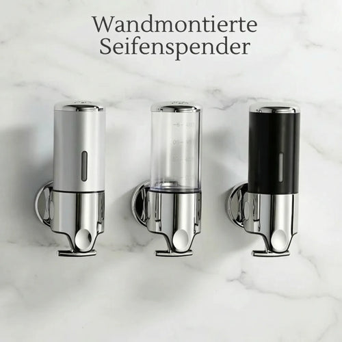 Wall-Mounted Soap Dispenser | Dish Soap Dispenser Set | Black, Silver & Transparent | SoapFlow