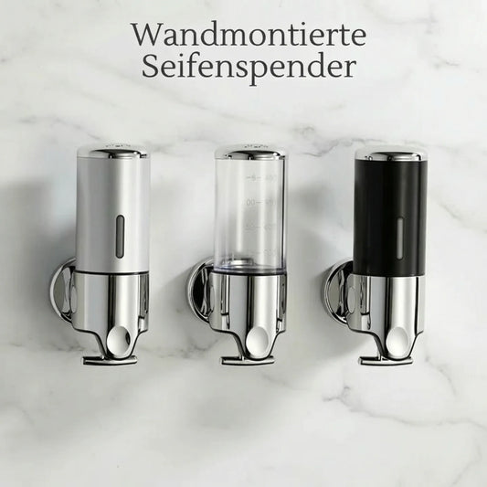 Wall-Mounted Soap Dispenser | Dish Soap Dispenser Set | Black, Silver & Transparent | SoapFlow