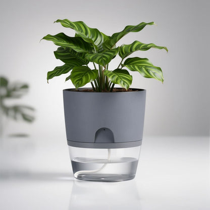 Self-Watering Flower Pot with Water Reservoir | Plant Pot with Wick System for Indoor and Outdoor | Dochtara