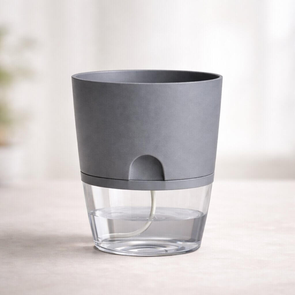Self-Watering Flower Pot with Water Reservoir | Plant Pot with Wick System for Indoor and Outdoor | Dochtara