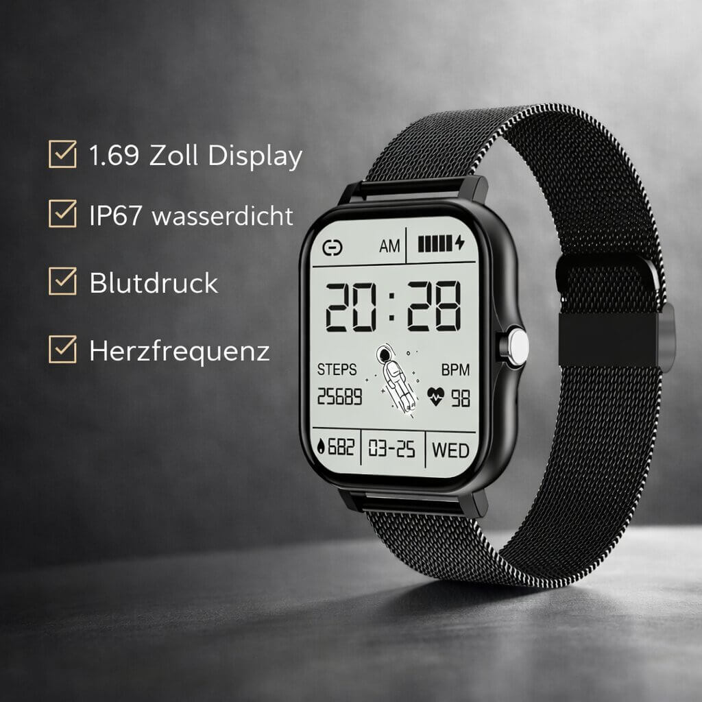 Smartwatch for Men & Women | Fitness Tracker with Heart Rate Monitor | Digital Watch | Velunor