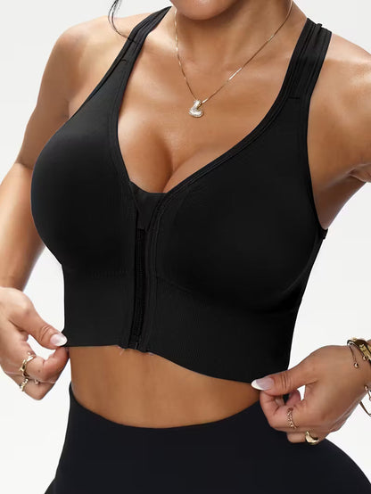 Sport Bra with Zipper Without Underwire for Women | Push Up Bra | Zentiva