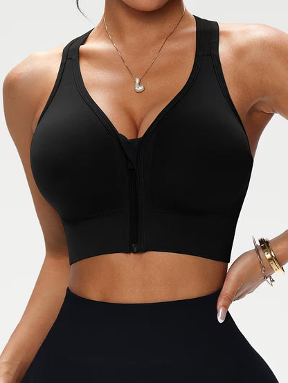 Sport Bra with Zipper Without Underwire for Women | Push Up Bra | Zentiva