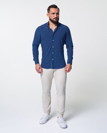 "The Boylston" Navy with White Polka Dots