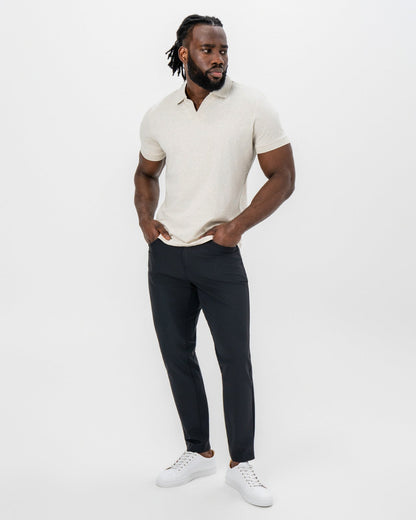 "The Glenn" Tan Buttonless Polo