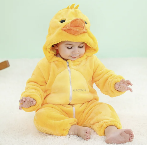Baby Romper | Baby Fleece Overall | Animal Onesie | Wolklin