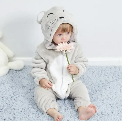 Baby Romper | Baby Fleece Overall | Animal Onesie | Wolklin