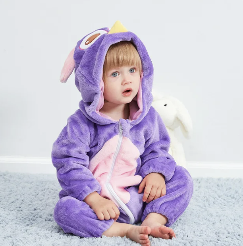 Baby Romper | Baby Fleece Overall | Animal Onesie | Wolklin