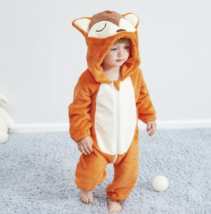 Baby Romper | Baby Fleece Overall | Animal Onesie | Wolklin