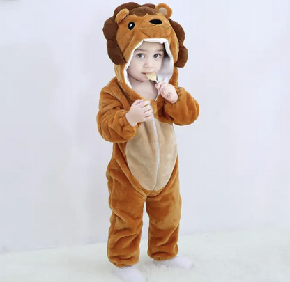Baby Romper | Baby Fleece Overall | Animal Onesie | Wolklin