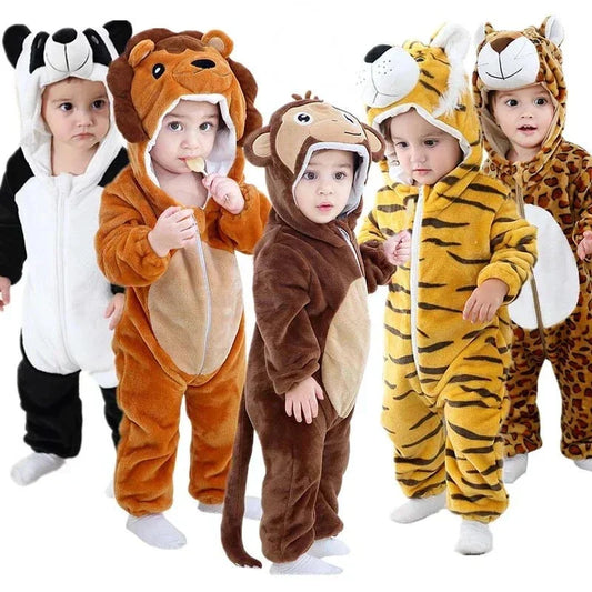 Baby Romper | Baby Fleece Overall | Animal Onesie | Wolklin