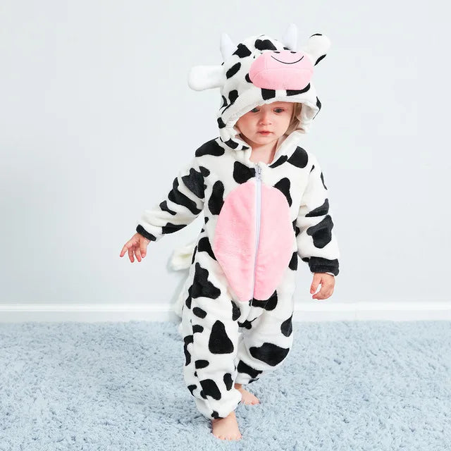 Baby Romper | Baby Fleece Overall | Animal Onesie | Wolklin