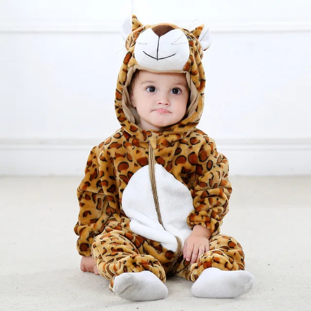 Baby Romper | Baby Fleece Overall | Animal Onesie | Wolklin
