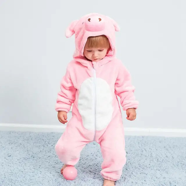 Baby Romper | Baby Fleece Overall | Animal Onesie | Wolklin