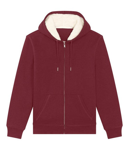 Organic Sherpa Zipped Hooded Sweatshirt: Unisex