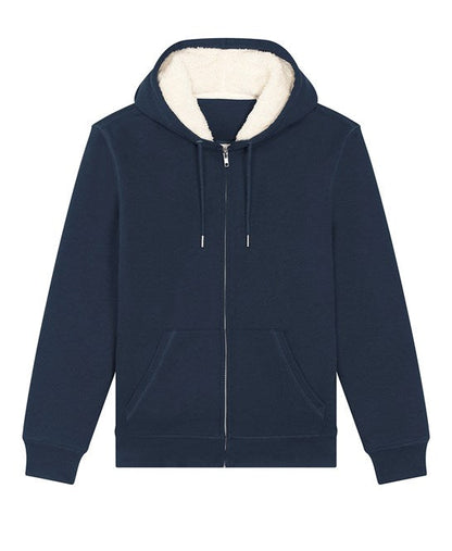 Organic Sherpa Zipped Hooded Sweatshirt: Unisex