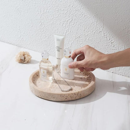 Tray made of natural stone | Round decorative tray | Naturiq