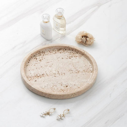 Tray made of natural stone | Round decorative tray | Naturiq